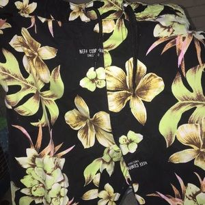 Lime Green Floral Joggers